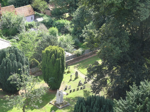 Dedham Churchyard from the Tower.